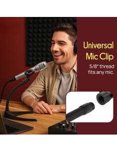 Soporte de Micrófono de Escritorio Pyle PMKS8 Ajustable 20.8 cm 2