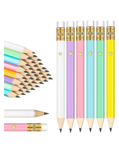 60 Lápices de Golf con Borrador Hawflu 10 cm Multicolor