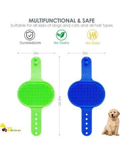 Set de 2 Cepillos de Aseo para Perros Brillirare - Silicona Suave 2
