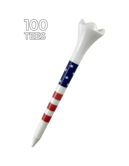 Tee de Golf Pride Performance Plástico Estrellas y Rayas 6.99 cm 100 Unidades