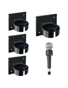 4 Clips de Soporte de Micrófono Adhesivos FUYUDA - Negro