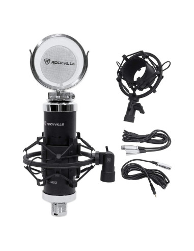 Micrófono de condensador Rockville RCM03, cardioide, 30Hz-20kHz
