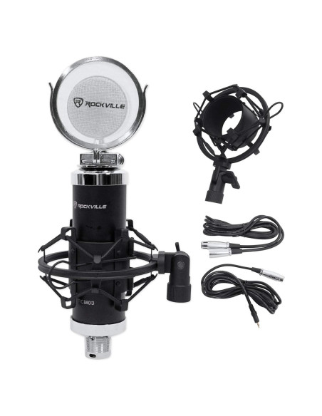 Micrófono de condensador Rockville RCM03, cardioide, 30Hz-20kHz