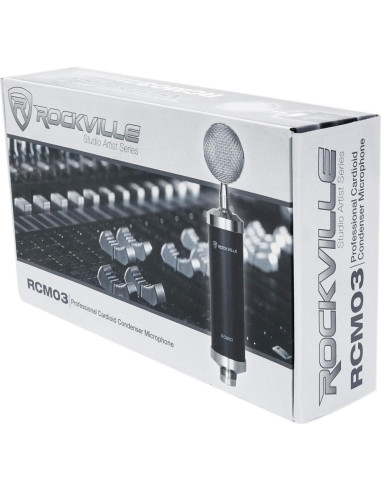 Micrófono de condensador Rockville RCM03, cardioide, 30Hz-20kHz