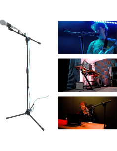 Paquete de 2 Micrófonos Dinámicos Rockville RMM-XLR con Soportes 2