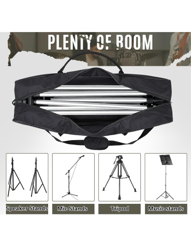 Bolsa de Transporte para Soportes de Altavoz y Micrófono 101.6x24x11cm - Tela Oxford 1680D