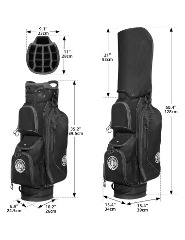 Bolsa de Carro de Golf Shopsource Gris y Negro 15 Vías