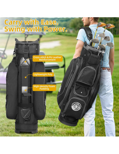 Bolsa de Carro de Golf Shopsource Gris y Negro 15 Vías