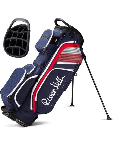 Bolsa de Golf River Hill de 14 Vías con 9 Bolsillos y Correas Acolchadas