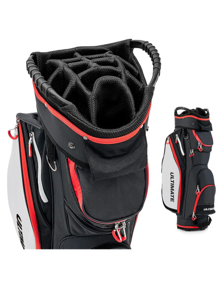 Bolsa de Golf GYMAX con 14 Divisiones y Capucha Impermeable