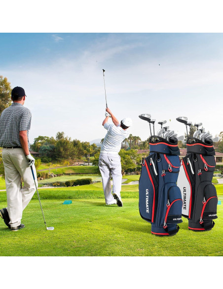 Bolsa de Golf GYMAX con 14 Divisiones y Capucha Impermeable