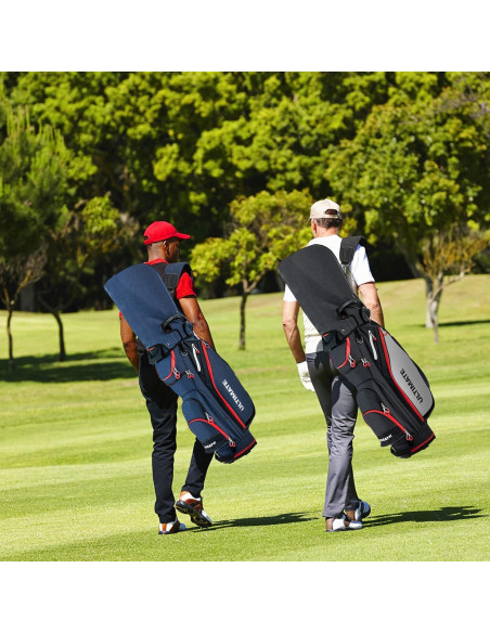 Bolsa de Golf GYMAX con 14 Divisiones y Capucha Impermeable