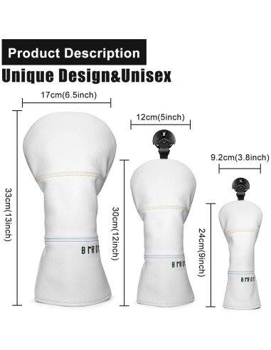 Cubierta de Cabeza de Golf Aliennana Cuero Premium Bordado