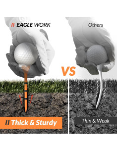 Tees de Golf EAGLE WORK 150 Piezas, Baja Fricción, Naranja y Blanco 2