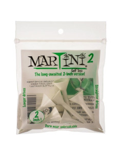 Tees de Golf Martini 5 cm - Paquete de 6 Blancos