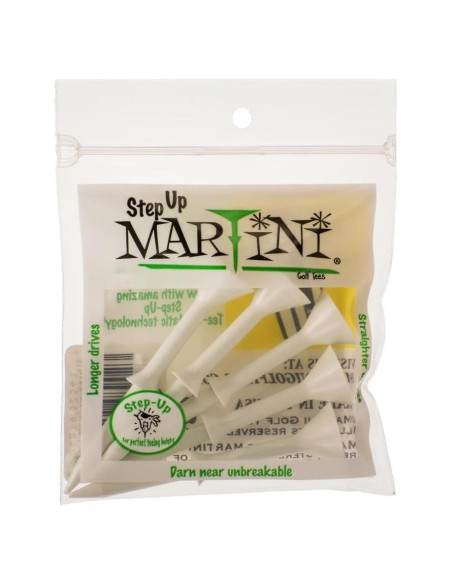 Tees de Golf Martini Step-Up Blancos 8.26 cm - Paquete de 10