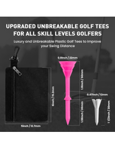 Tees de Golf FINGER TEN Irrompibles 30 Largos 8.26 cm y 20 Cortos 3.81 cm 2
