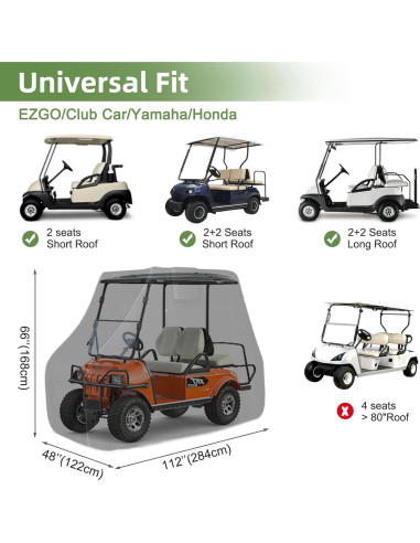 Cubierta para Carro de Golf Zenicham 2/4 Pasajeros Impermeable