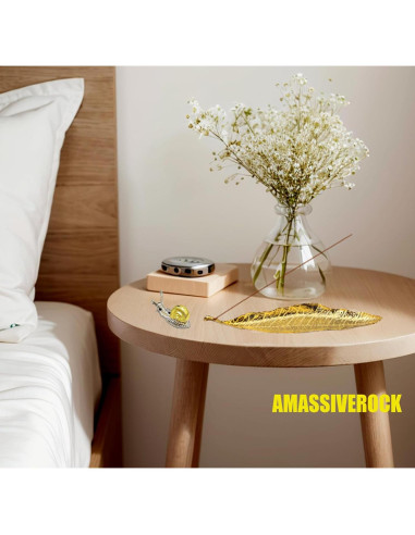 Soporte de Incienso AMASSIVEROCK Dorado Ovalado con Recogedor