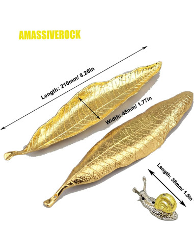 Soporte de Incienso AMASSIVEROCK Dorado Ovalado con Recogedor