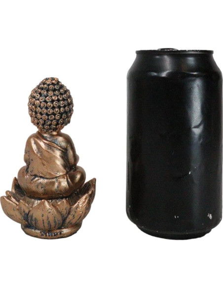 Estatua Buda Jizo Bebé con Flor de Loto y Quemador Incienso 10.8 cm