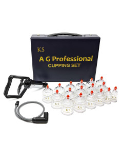 Juego de Ventosas Profesionales KS AG con Bomba y Tubo - 17 Piezas