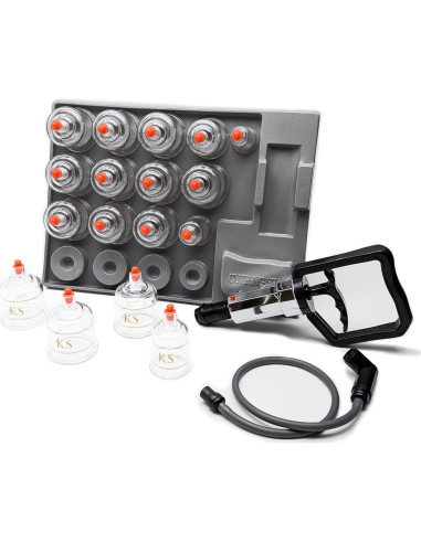 Juego de Ventosas Profesionales KS AG con Bomba y Tubo - 17 Piezas