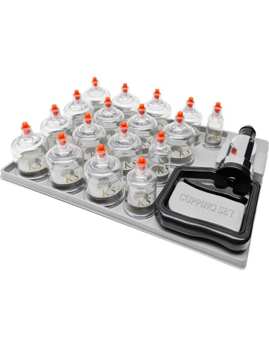 Juego de Ventosas Profesionales KS AG con Bomba y Tubo - 17 Piezas