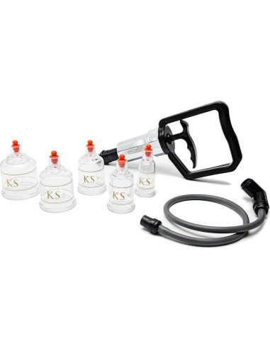 Juego de Ventosas Profesionales KS AG con Bomba y Tubo - 17 Piezas