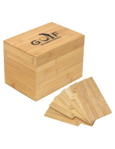 Caja de Almacenamiento de Tarjetas de Golf KVMORZE de Bambú