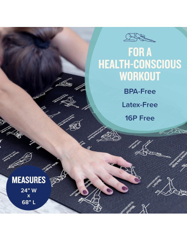 Alfombrilla de Yoga NewMe Fitness 68" x 24" Antideslizante