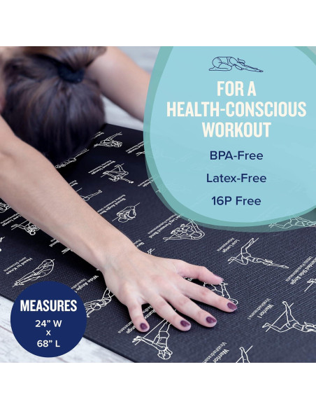 Alfombrilla de Yoga NewMe Fitness 68" x 24" Antideslizante