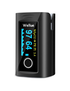Oxímetro de Pulso Wellue Oxi 16 con Accesorios y Baterías