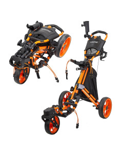 Carro de Golf Plegable FLAGTAG FG05 Naranja 3 Ruedas 7.69 kg