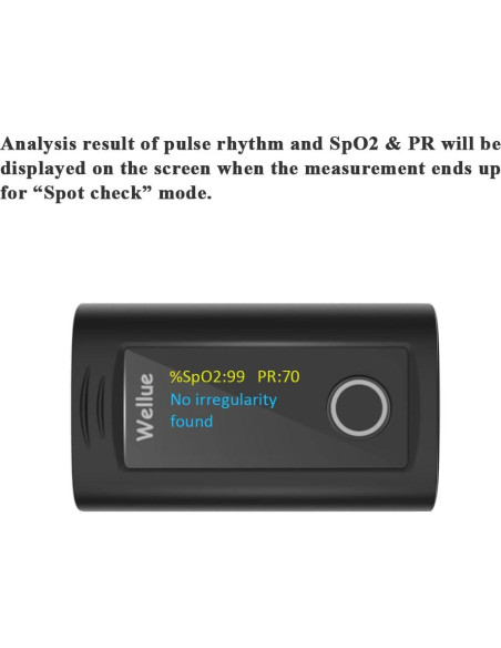 Oxímetro de Pulso Wellue Oxi 16 con Accesorios y Baterías