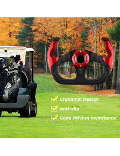 Volante de Golf QYMOPAY Universal 33 cm Rojo Ergonomico 2