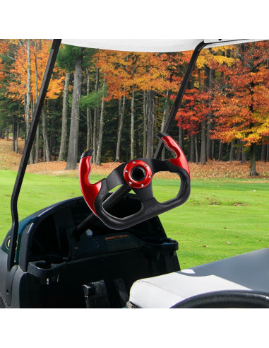 Volante de Golf QYMOPAY Universal 33 cm Rojo Ergonomico
