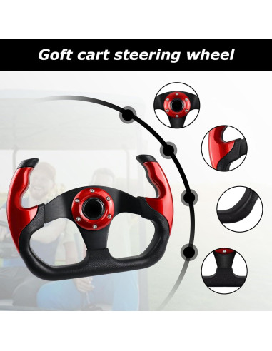 Volante de Golf QYMOPAY Universal 33 cm Rojo Ergonomico