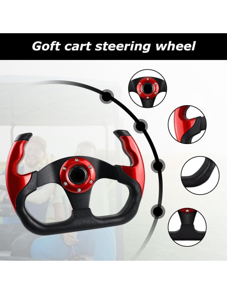 Volante de Golf QYMOPAY Universal 33 cm Rojo Ergonomico
