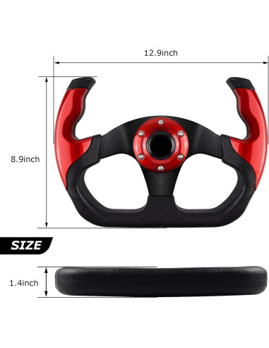Volante de Golf QYMOPAY Universal 33 cm Rojo Ergonomico