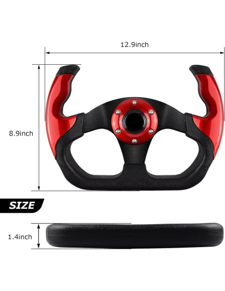 Volante de Golf QYMOPAY Universal 33 cm Rojo Ergonomico