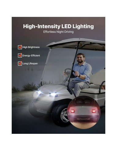 Kit de Luces LED VEVOR para Carro de Golf Club Car DS 1993+