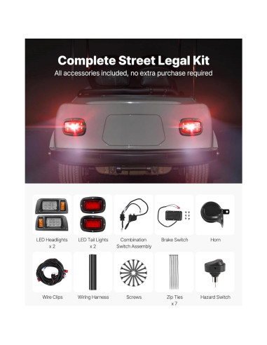 Kit de Luces LED VEVOR para Carro de Golf Club Car DS 1993+