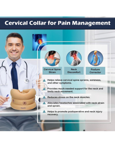 Collar Cervical Wonder Care Ajustable Suave Gris XL