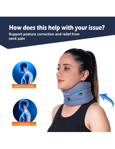 Collar Cervical Wonder Care Ajustable Suave Gris XL