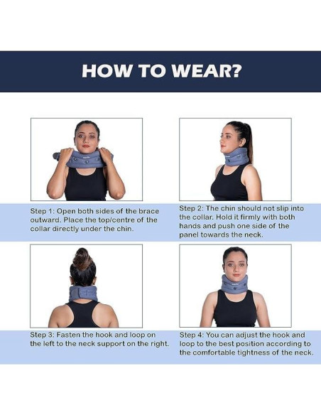 Collar Cervical Wonder Care Ajustable Suave Gris XL