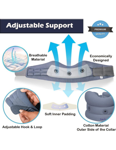 Collar Cervical Wonder Care Ajustable Suave Gris XL