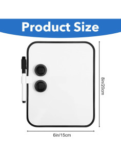 Tablero Magnético Pizarra Blanca Gsbnjuy 15x20 cm con Marcador 2