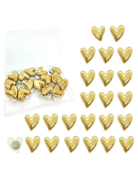 30 Imanes de Corazón Dorados HWAQHDYL para Refrigerador