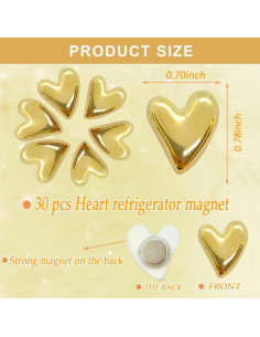 30 Imanes de Corazón Dorados HWAQHDYL para Refrigerador 2